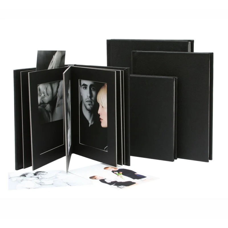 Deknudt Passepartoutalbum schwarz mit Ledereinband 15x20 A66DA2