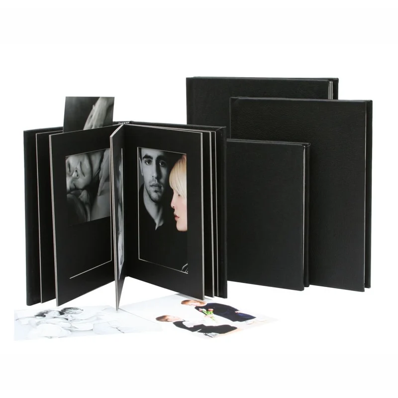Deknudt Passepartoutalbum schwarz mit Ledereinband 13x18 A66DA2