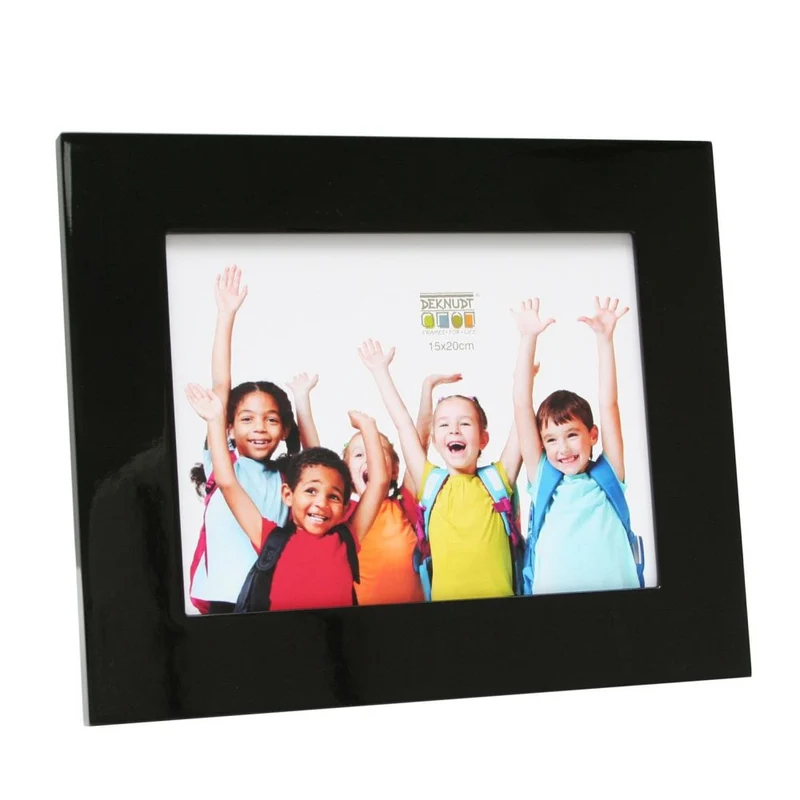 Deknudt Breiter Fotorahmen aus Holz in schwarz hochglänzend 15x20 S66WK2