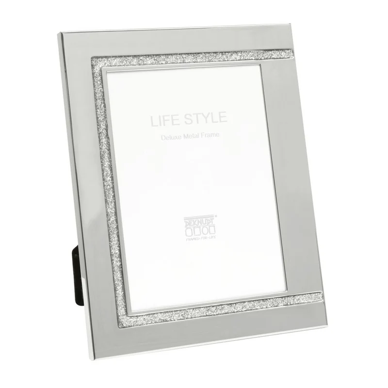 Deknudt Metall-Fotorahmen mit glänzendem Silber und einem Akzent in mattem Silber 13x18 S57MJ1