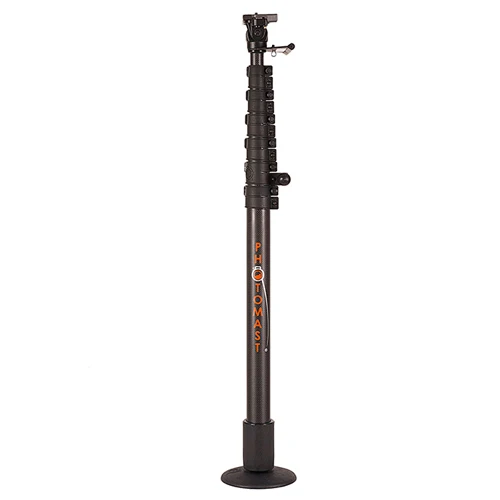 Photomast MK2 4 meter incl. Smartphone Halter mit Arm, Neigkopf und Tasche
