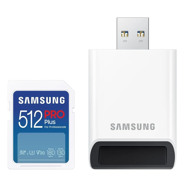 Samsung PRO Plus SDXC-Karte 512 GB UHS-I + Full-Size-SD-Leser (2023)