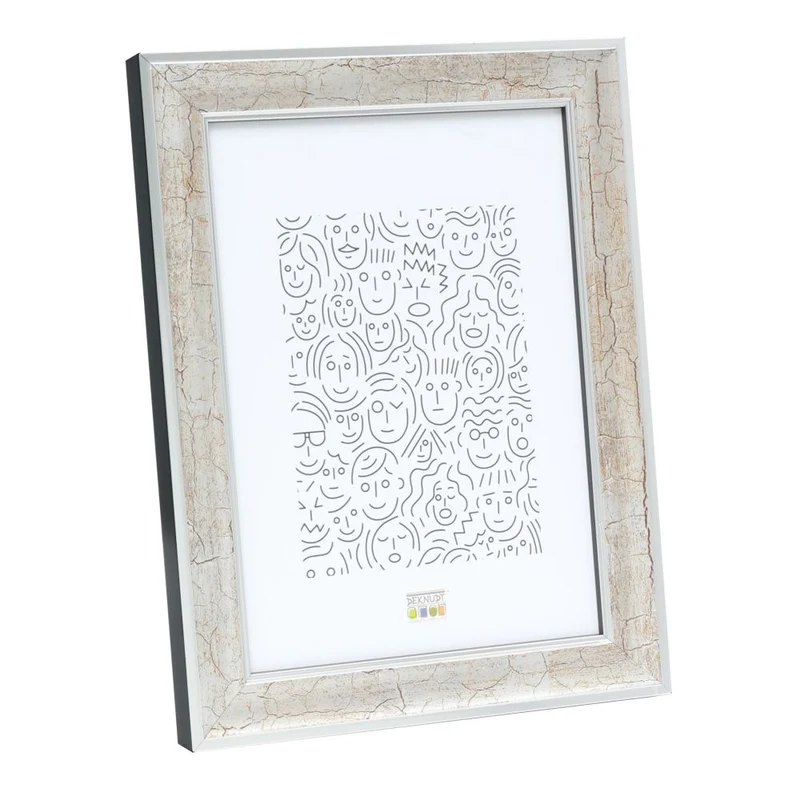 Deknudt Silver wooden photo frame with dark brown crackle finish 18x24 S40YOUR9