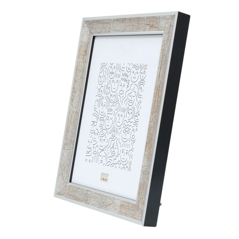 Deknudt Silver wooden photo frame with dark brown crackle finish 18x24 S40YOUR9