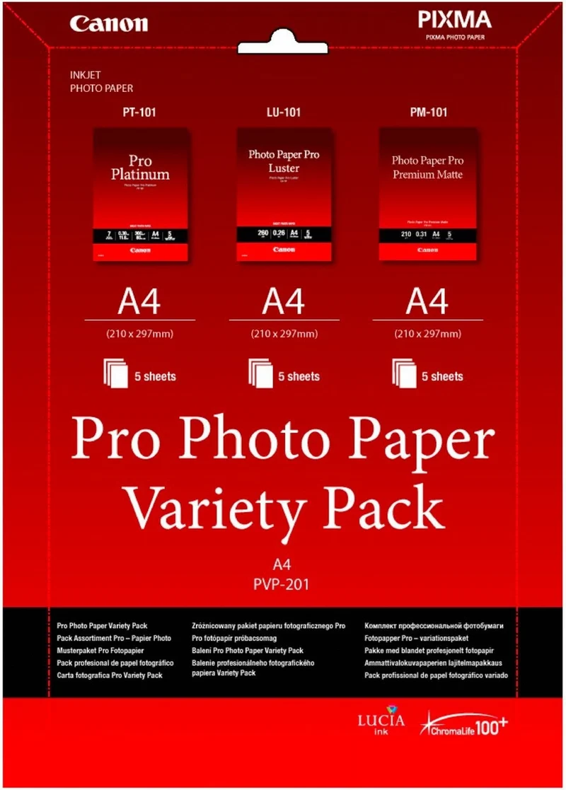 Canon PVP-201 Pro Fotopapier-Variantenpaket A4 3x5 Blatt