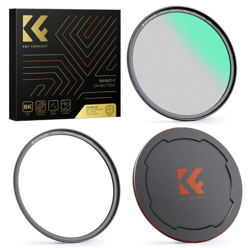 K&F Concept Magnetic 1/4 Black Mist Nano-X Filter incl Adapter Ring and Lens Cap 67mm