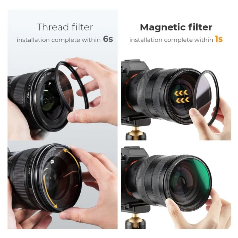 K&F Concept Magnetic 1/4 Black Mist Nano-X Filter incl Adapter Ring and Lens Cap 67mm