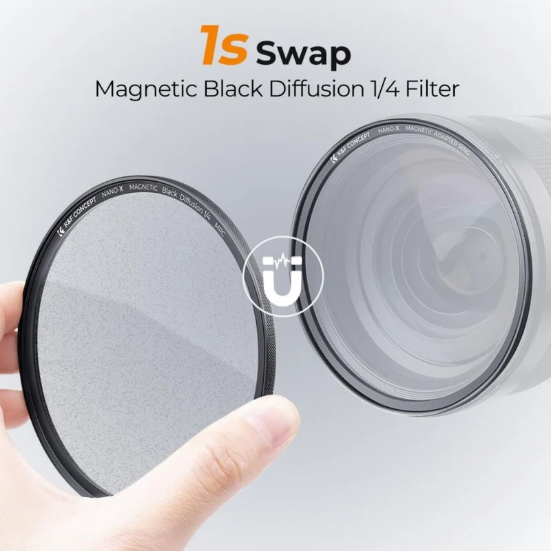 K&F Concept Magnetic 1/4 Black Mist Nano-X Filter incl Adapter Ring and Lens Cap 62mm