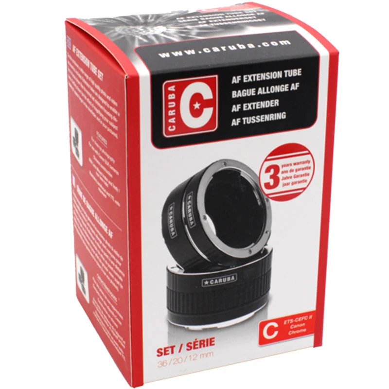 Caruba Extension tube set Type II Nikon Chrome