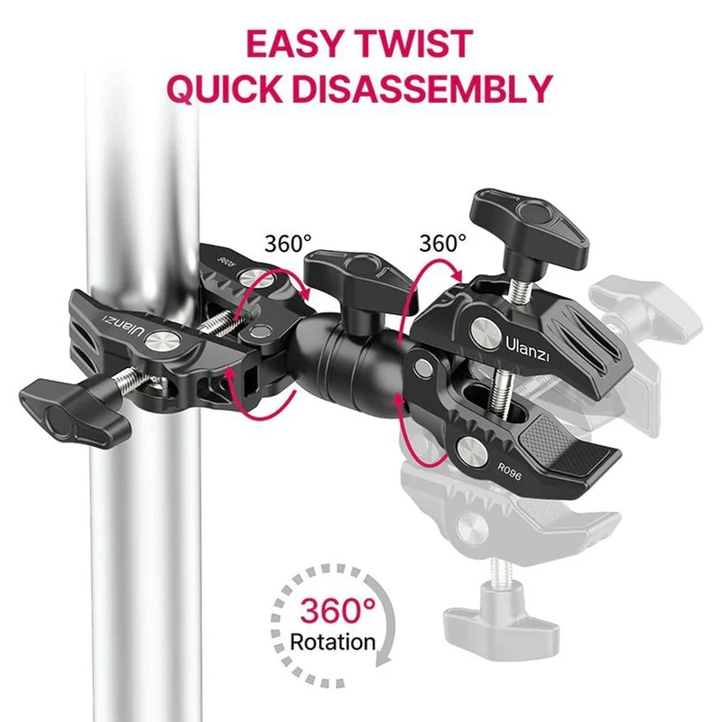 Ulanzi Double Super Tube Clamp for Connections until 60mm Diameter