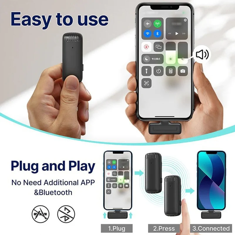 Ulanzi J12-L Wireless Microphon Set w/ two Transmitters for Lightning