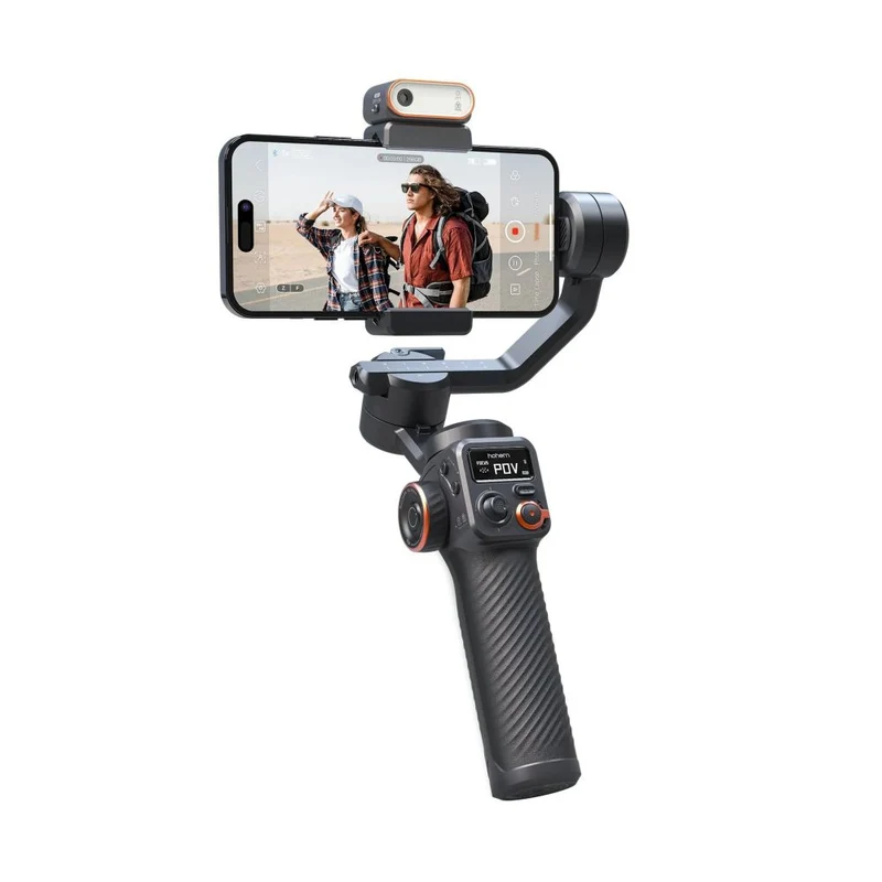 Hohem Pro 3-Achsen-Smartphone-Gimbal inkl. magnetischem Licht mit AI-Tracking-Funktion