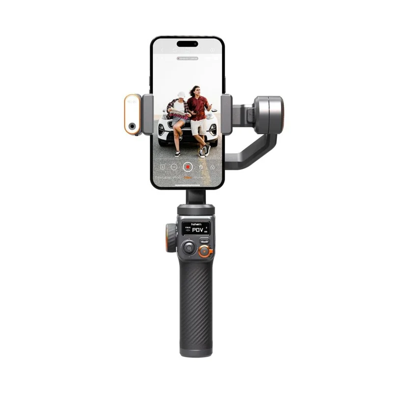 Hohem Pro 3-Achsen-Smartphone-Gimbal inkl. magnetischem Licht mit AI-Tracking-Funktion