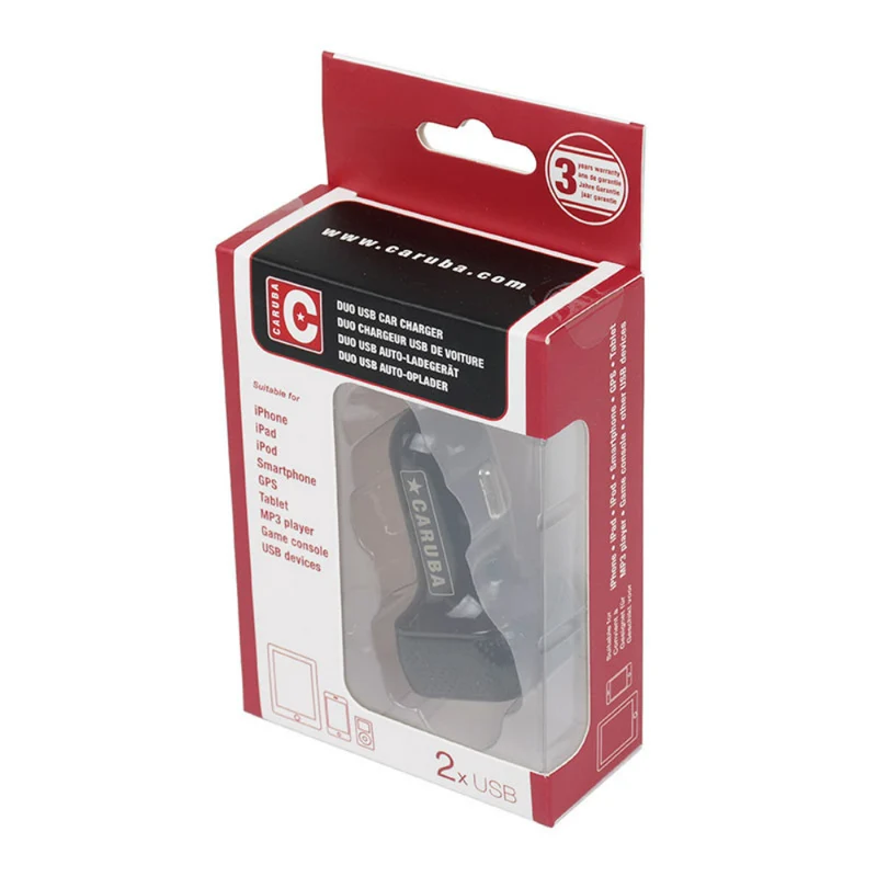 Caruba USB Dual Car Charger, Weiß