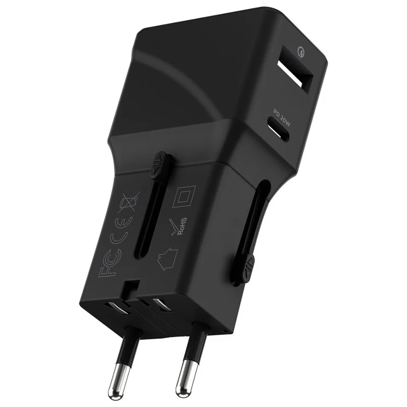 Rolling Square Pocket Reiseadapter schwarz