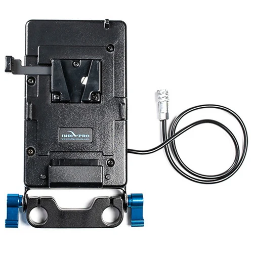 IndiPro Batterieplatte V-Mount für Blackmagic Pocket Cinema Kamera 4K und 6K mit 15mm Stabsystem (16")