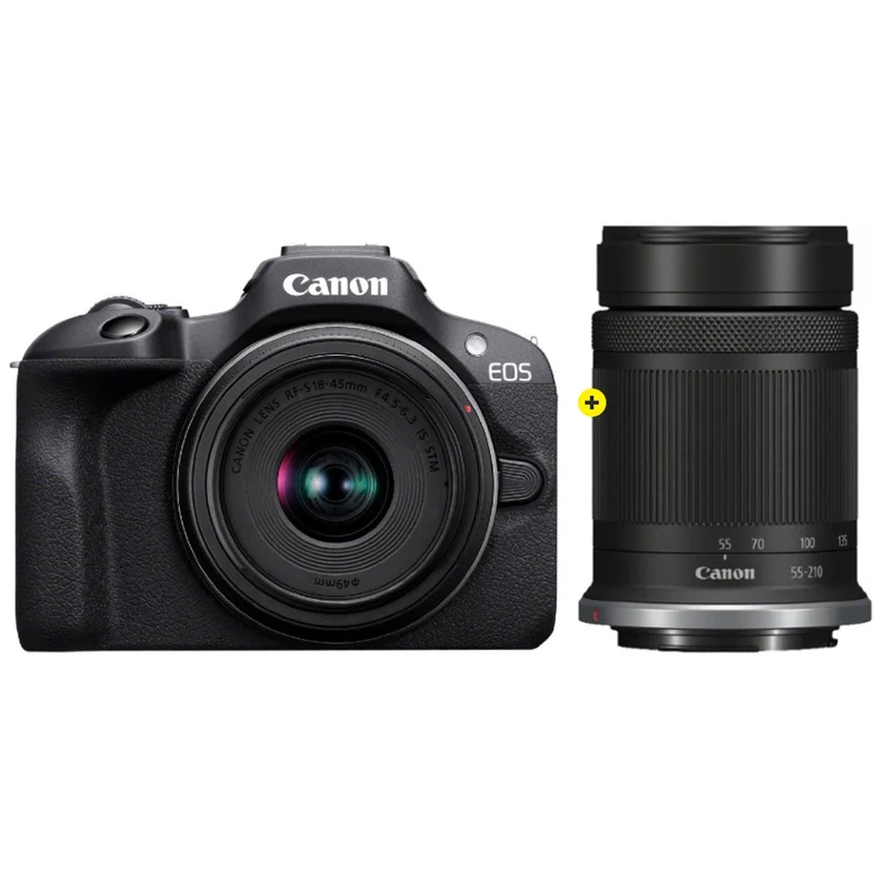 Canon EOS R100 BLACK + RF-S 18-45 IS STM + RF-S 55-210mm f/5-7.1 IS STM