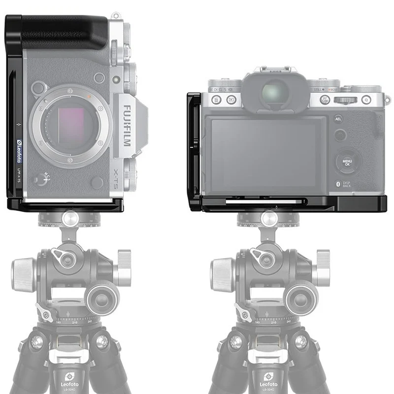Leofoto L Platte für Fujifilm X-T5 mit Handgriff