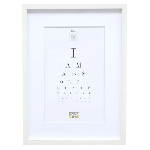 Deknudt Weißer Bilderrahmen mit weißem Passepartout 20x25