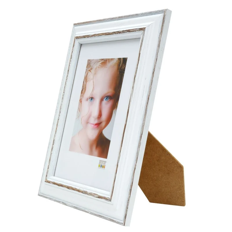 Deknudt Fotorahmen weiß mit braunem Akzent 18x24 S221H3
