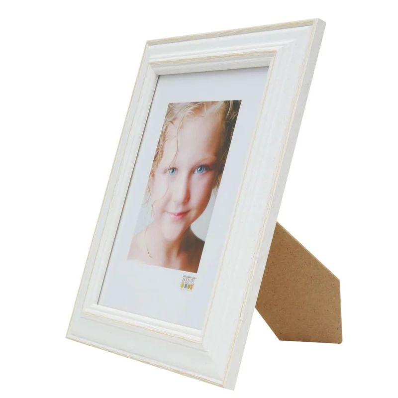 Deknudt Fotorahmen weiß mit naturfarbenem Akzent 13x18 S221H1