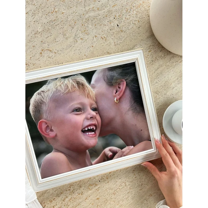 Deknudt Fotorahmen weiß mit naturfarbenem Akzent 13x18 S221H1