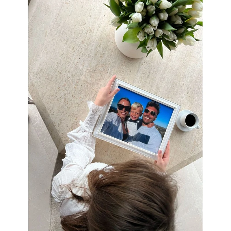 Deknudt Fotorahmen weiß mit naturfarbenem Akzent 13x18 S221H1