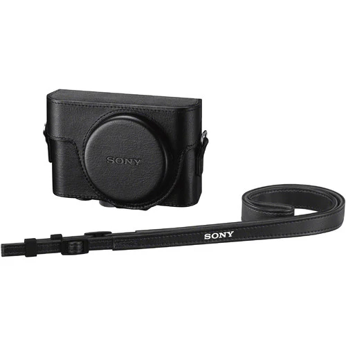 Sony RX100 Lederoptik-Schutzhülle mit Mikrofonbuchsenöffnung (LCJRXKB.SYH)