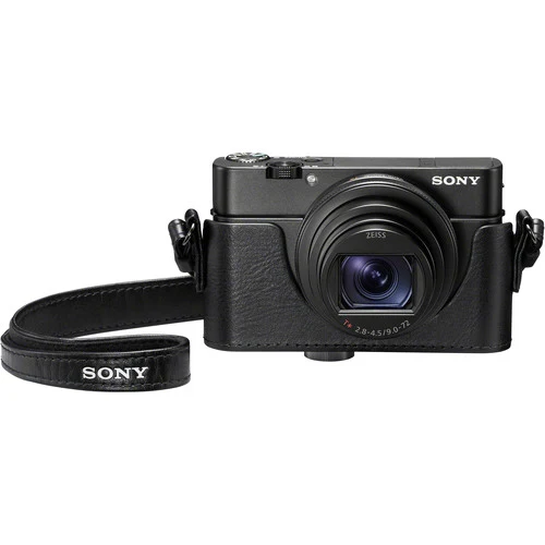 Sony RX100 Lederoptik-Schutzhülle mit Mikrofonbuchsenöffnung (LCJRXKB.SYH)