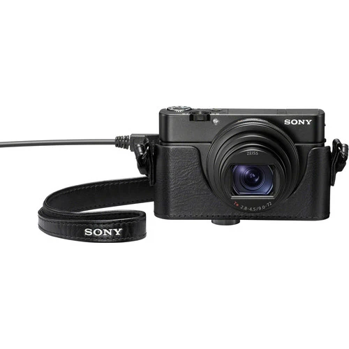Sony RX100 Lederoptik-Schutzhülle mit Mikrofonbuchsenöffnung (LCJRXKB.SYH)
