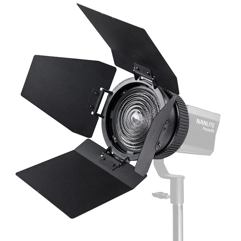 Nanlite FL-11 fresnel lens with barn doors for the FZ60