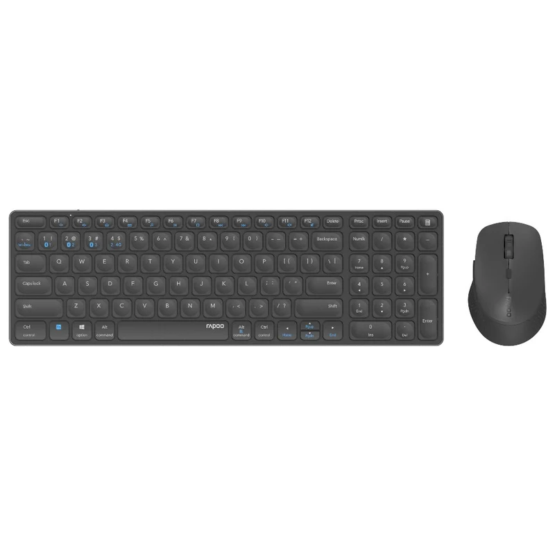 Rapoo 9700M Wireless multimode Blade Combo Compact Set, QWERTY US - Dark Grey