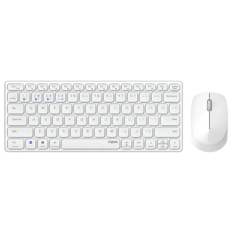 Rapoo 9600M Drahtloses Multimode Blade Combo Set, QWERTY US - Weiß