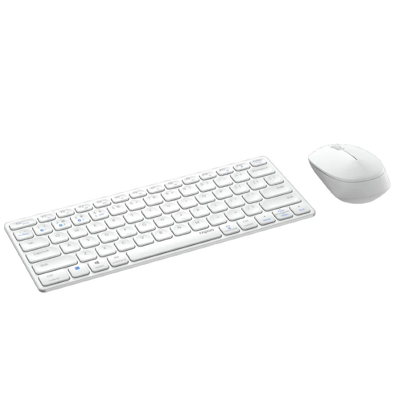 Rapoo 9600M Drahtloses Multimode Blade Combo Set, QWERTY US - Weiß