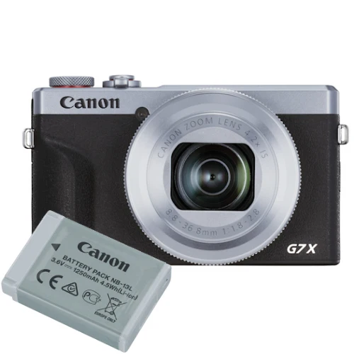 Canon Powershot G7X Mark III Silver Battery Kit