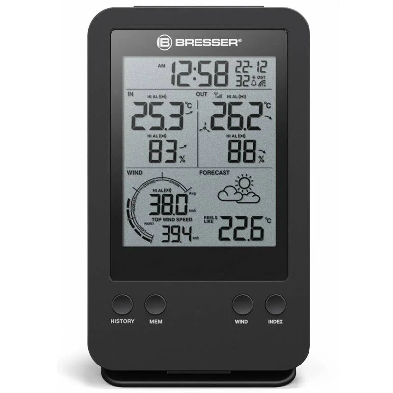 Bresser 3-in-1 Wind Meter including Temperature and Humidity Meter