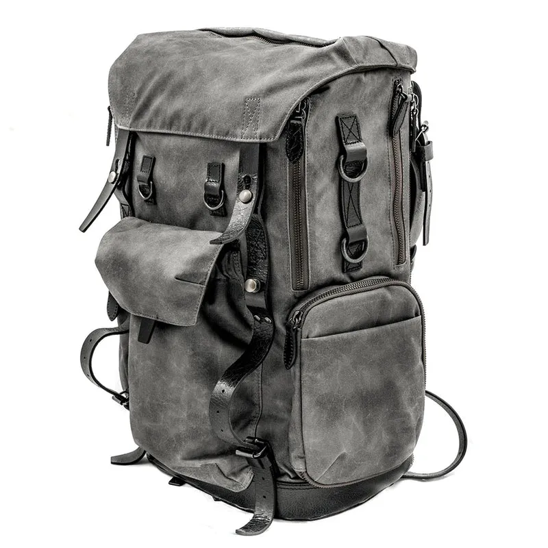 Wotancraft Commander Rucksack Vintage Grau