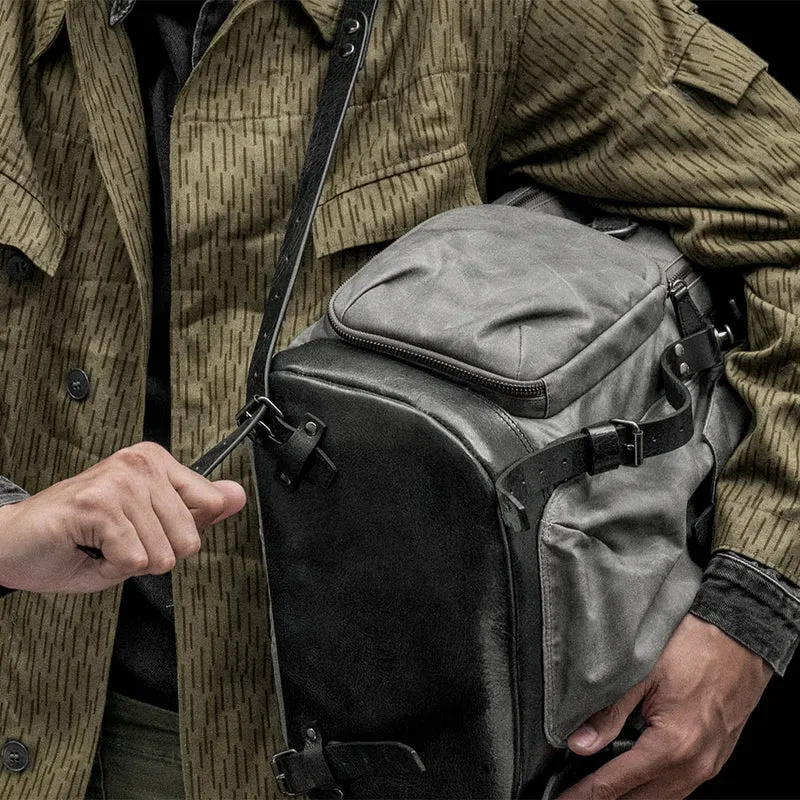 Wotancraft Commander Rucksack Vintage Grau