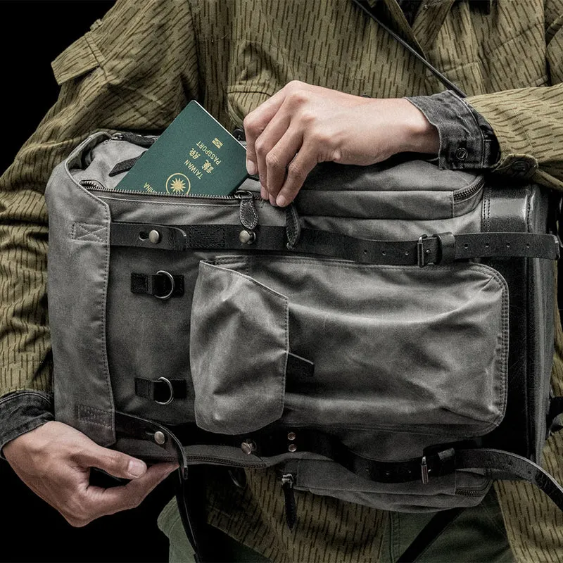 Wotancraft Commander Rucksack Vintage Grau