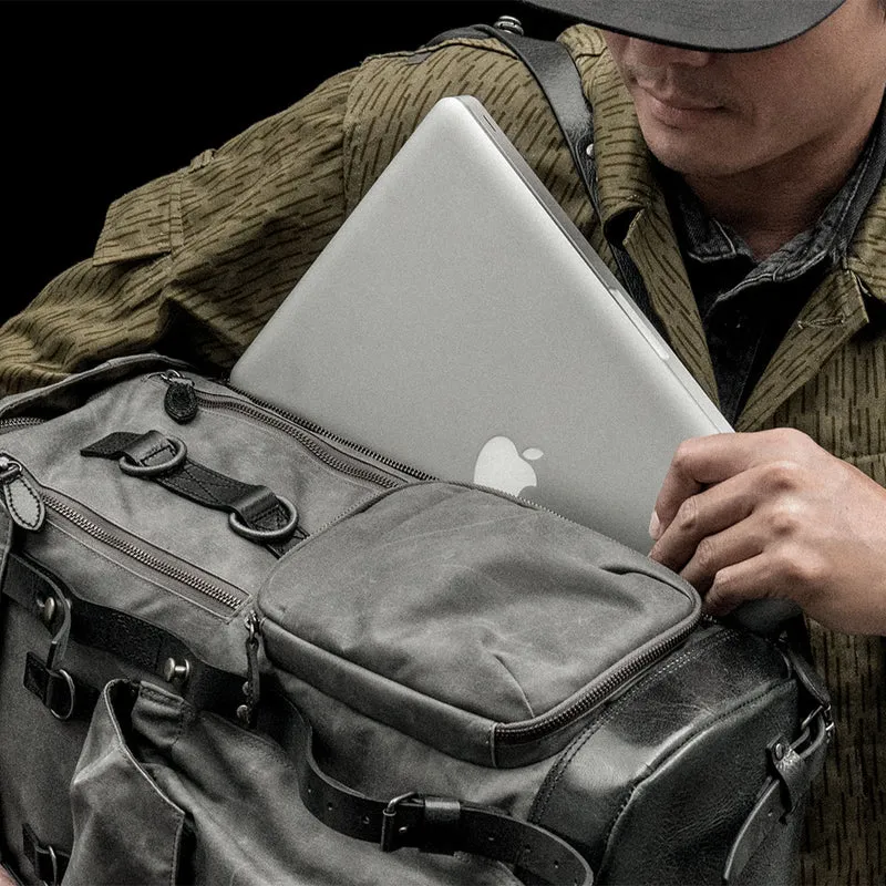 Wotancraft Commander Rucksack Vintage Grau