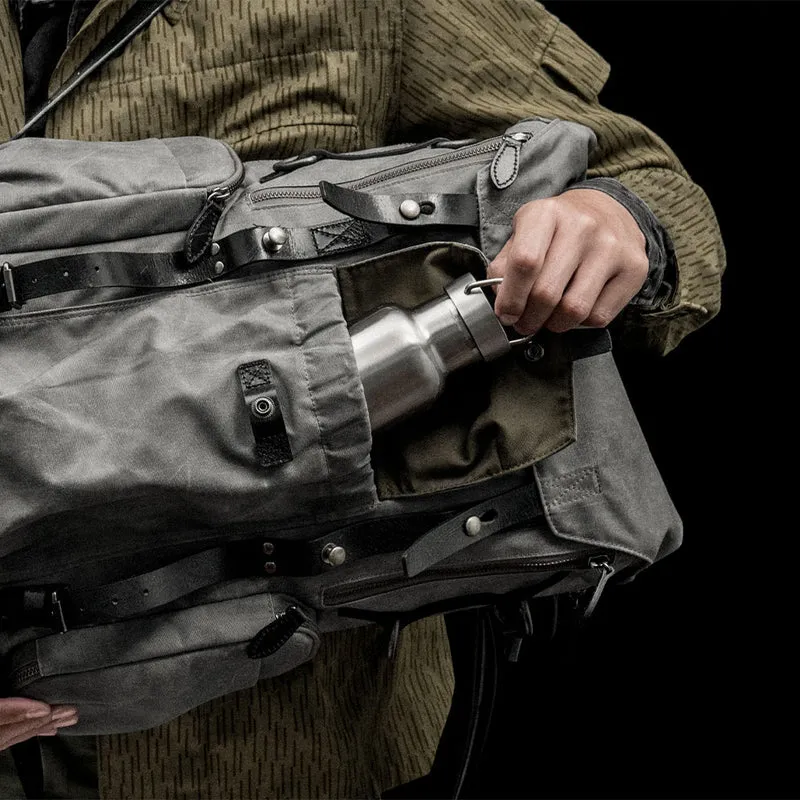 Wotancraft Commander Rucksack Vintage Grau