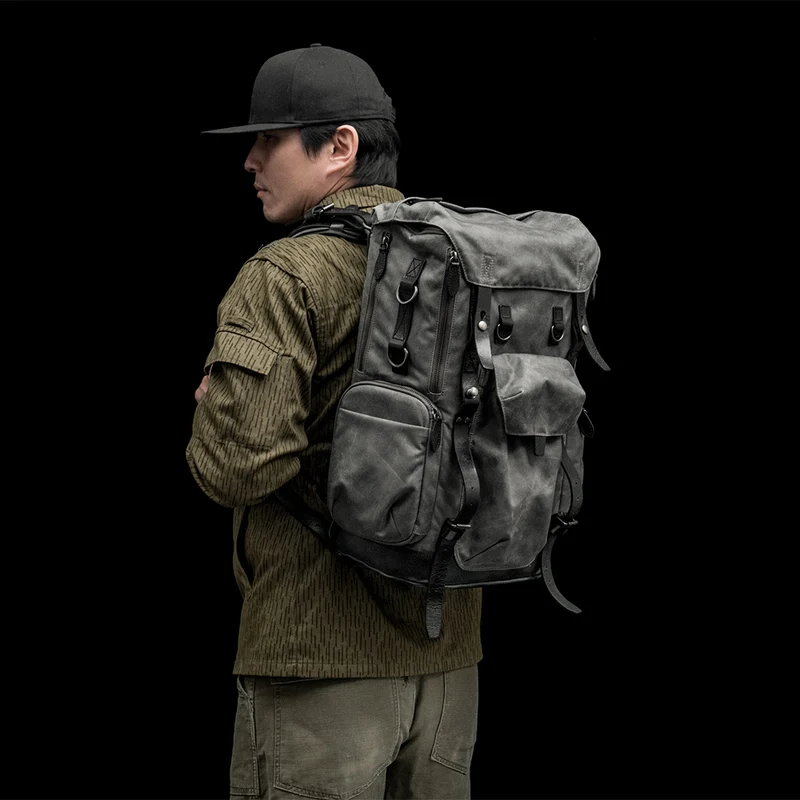 Wotancraft Commander Rucksack Vintage Grau