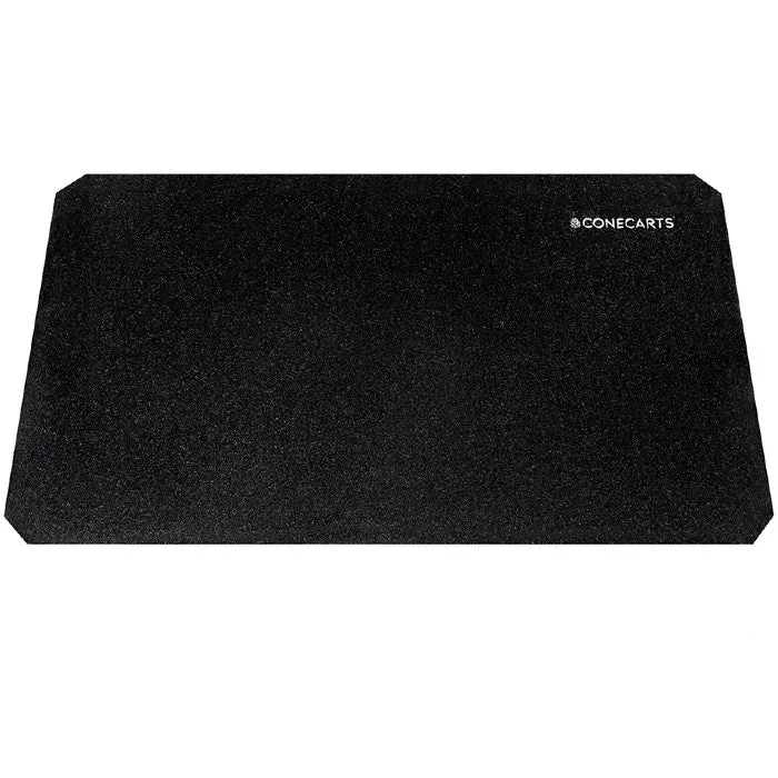 ConeCarts schwarzer Teppich mit gesticktem ConeCarts-Logo für den großen Wagen von ConeCarts