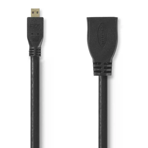 Nedis High-Speed HDMI extension cable with ethernet HDMI Micro Male - HDMI Female 0.2m black