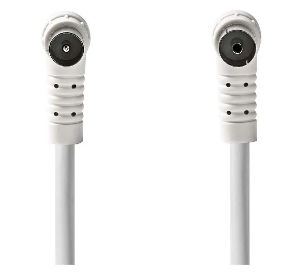 Nedis Coaxkabel 120 dB IEC (Koax) Male Haaks IEC (Koax) Female rechtwinklig 5,0 m Weiß