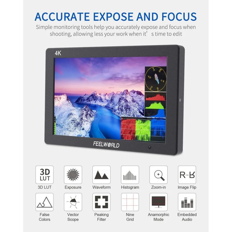 Feelworld T7 PLUS 7'' 4K Aluminum HDMI Monitor
