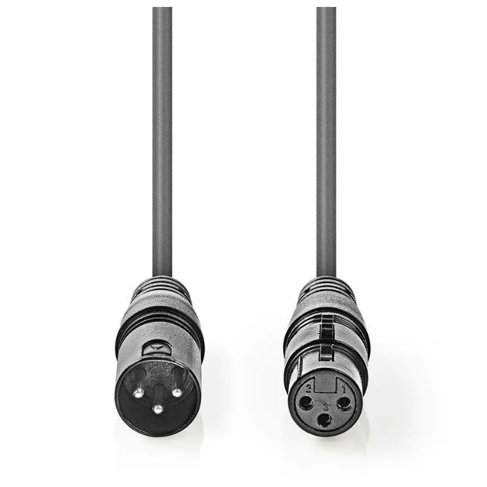 Nedis XLR 3-poliges Stecker-Buchse-Kabel 5 m