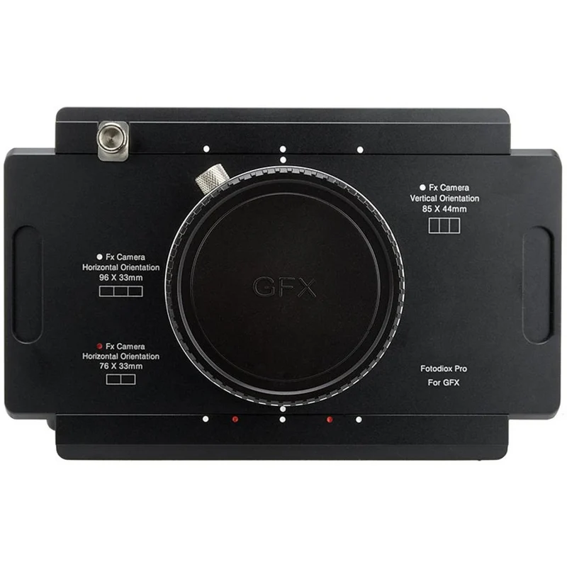 Fotodiox Pro Lens Mount adapter, Fujifilm G-Mount GFX Back to Large Format 4x5 View Cameras with a Graflok Rear Standard (with Shift / Stitch Adapter) (4x5-GFX-Pro)