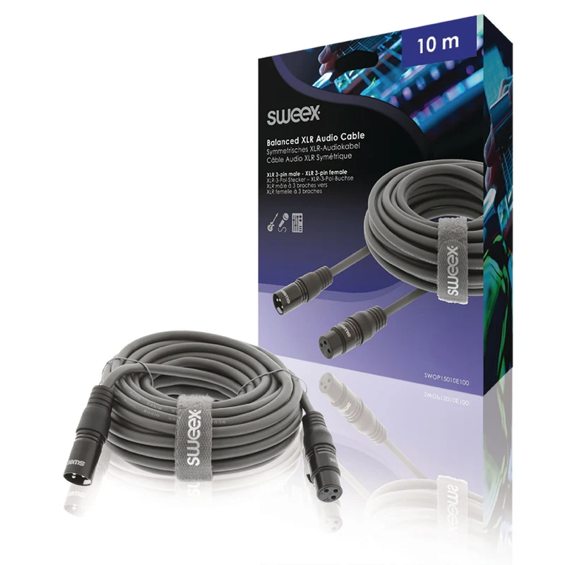 Nedis XLR 3-poliges Stecker-Buchse-Kabel 10 m