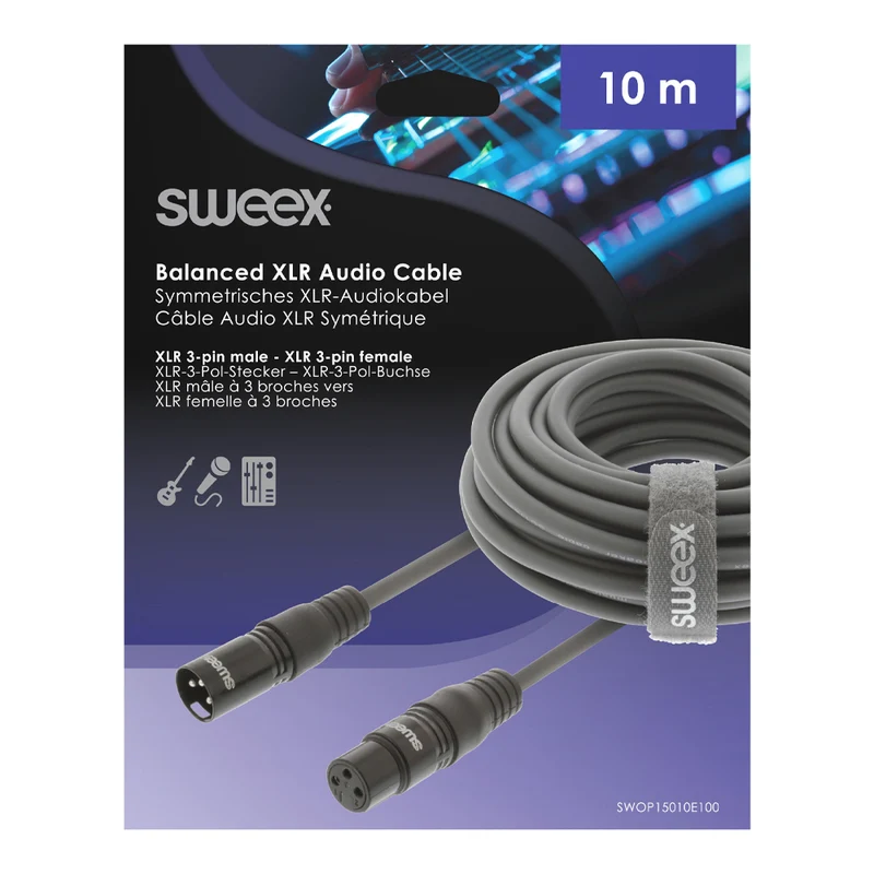 Nedis XLR 3-poliges Stecker-Buchse-Kabel 10 m